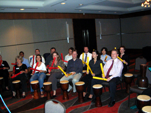 ING Leadership Forum Sheraton Four Points Darling Harbour interactive entertainment corporate teambuilding drumming
